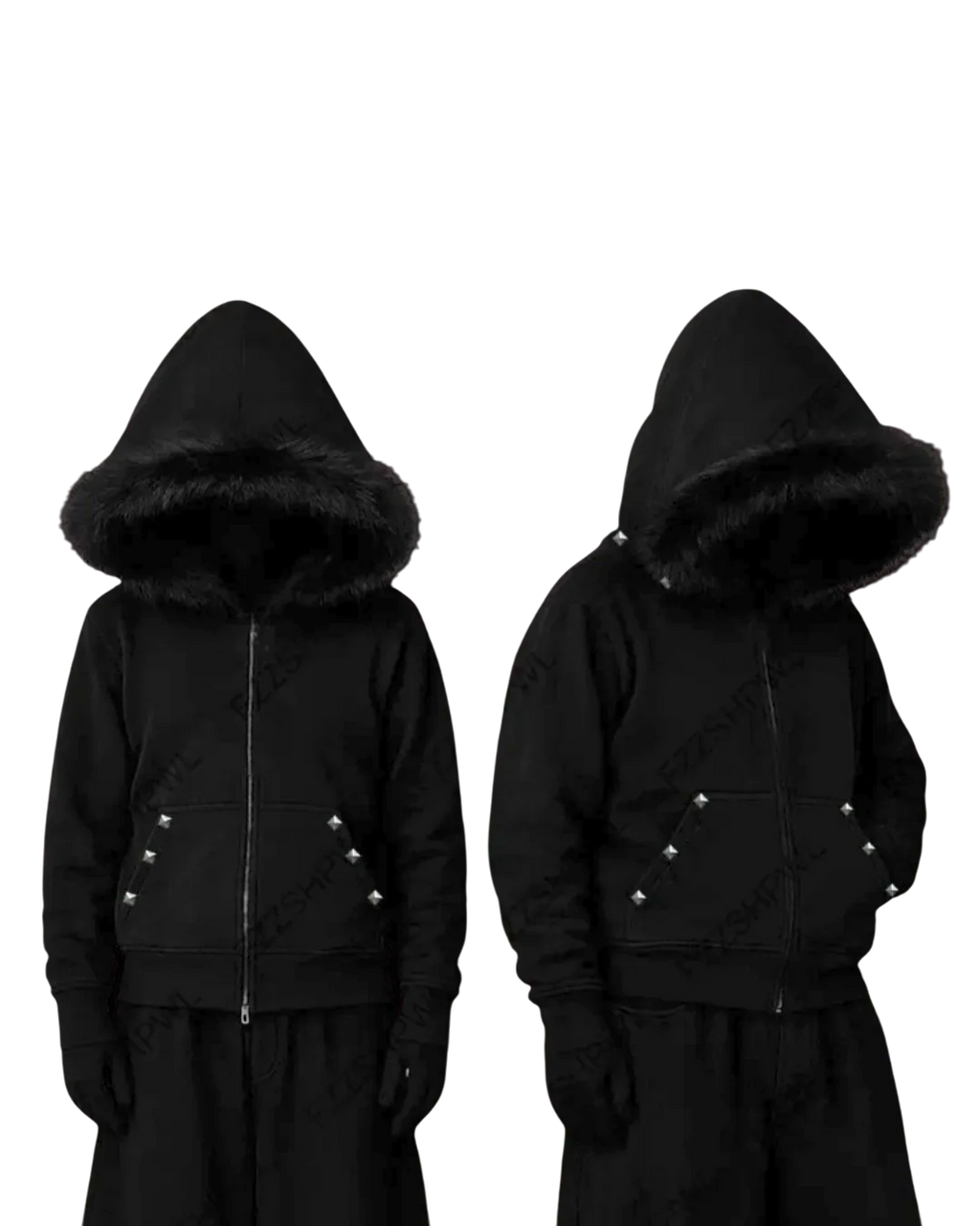 'VEILED' FUR HOODIE