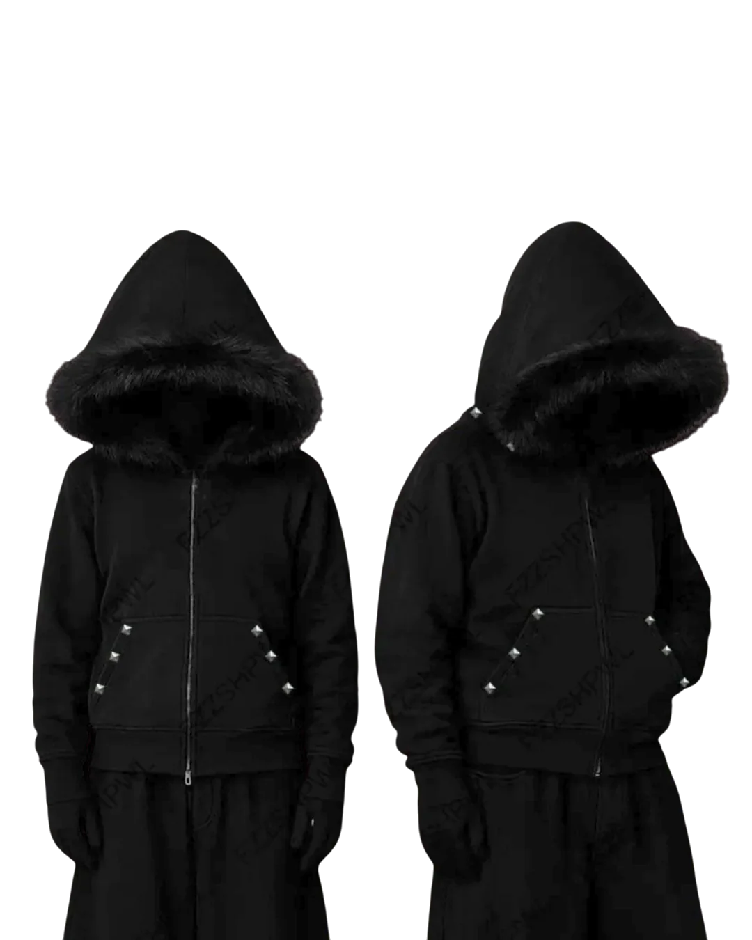 'VEILED' FUR HOODIE